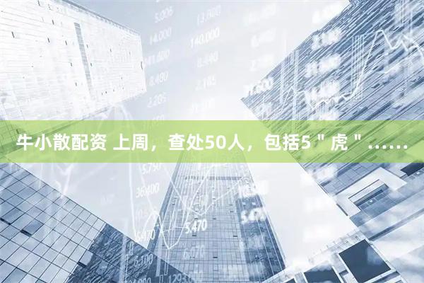牛小散配资 上周，查处50人，包括5＂虎＂……