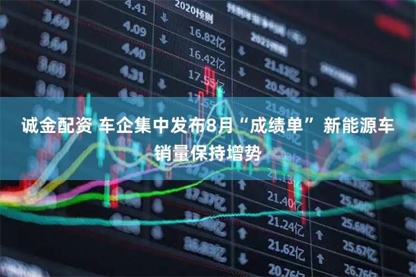 诚金配资 车企集中发布8月“成绩单” 新能源车销量保持增势