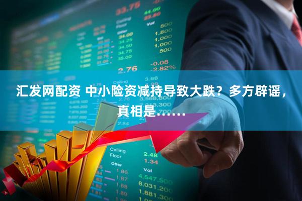 汇发网配资 中小险资减持导致大跌？多方辟谣，真相是……